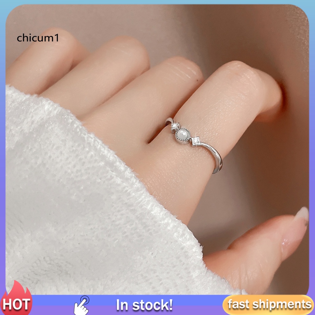 Nhẫn Đồng Đính Ngọc Trai Nhân Tạo Thời Trang Dành Cho Nữ