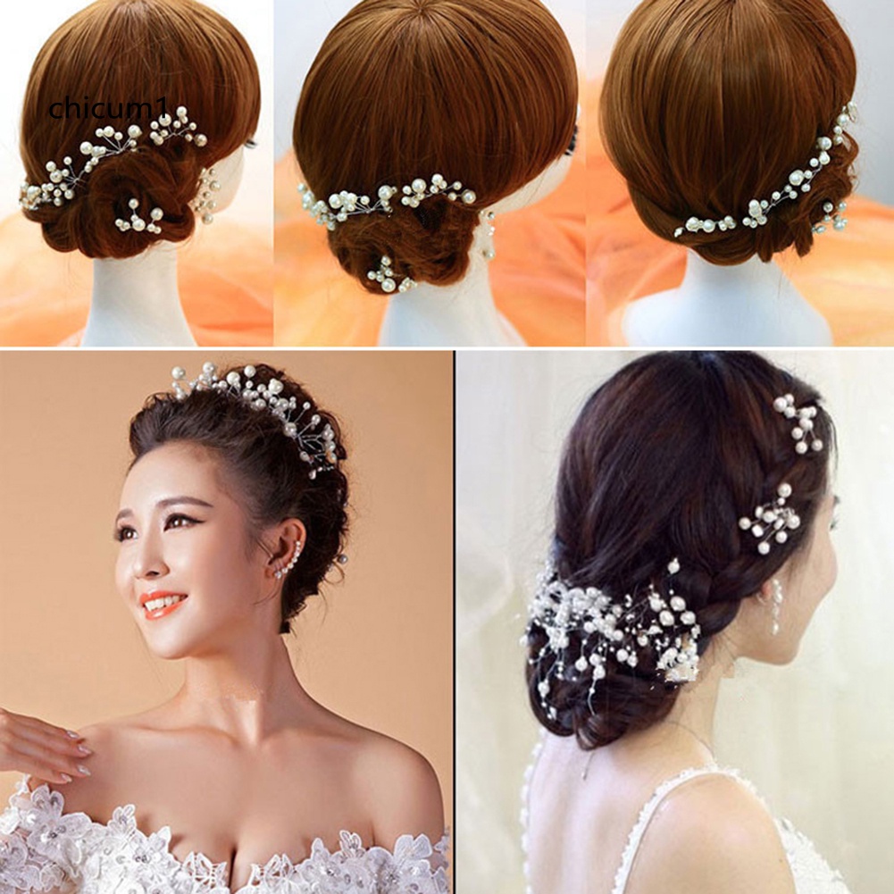 Set 2 Kẹp Tóc Đính Ngọc Trai Giả Lấp Lánh Thời Trang Cho Nữ