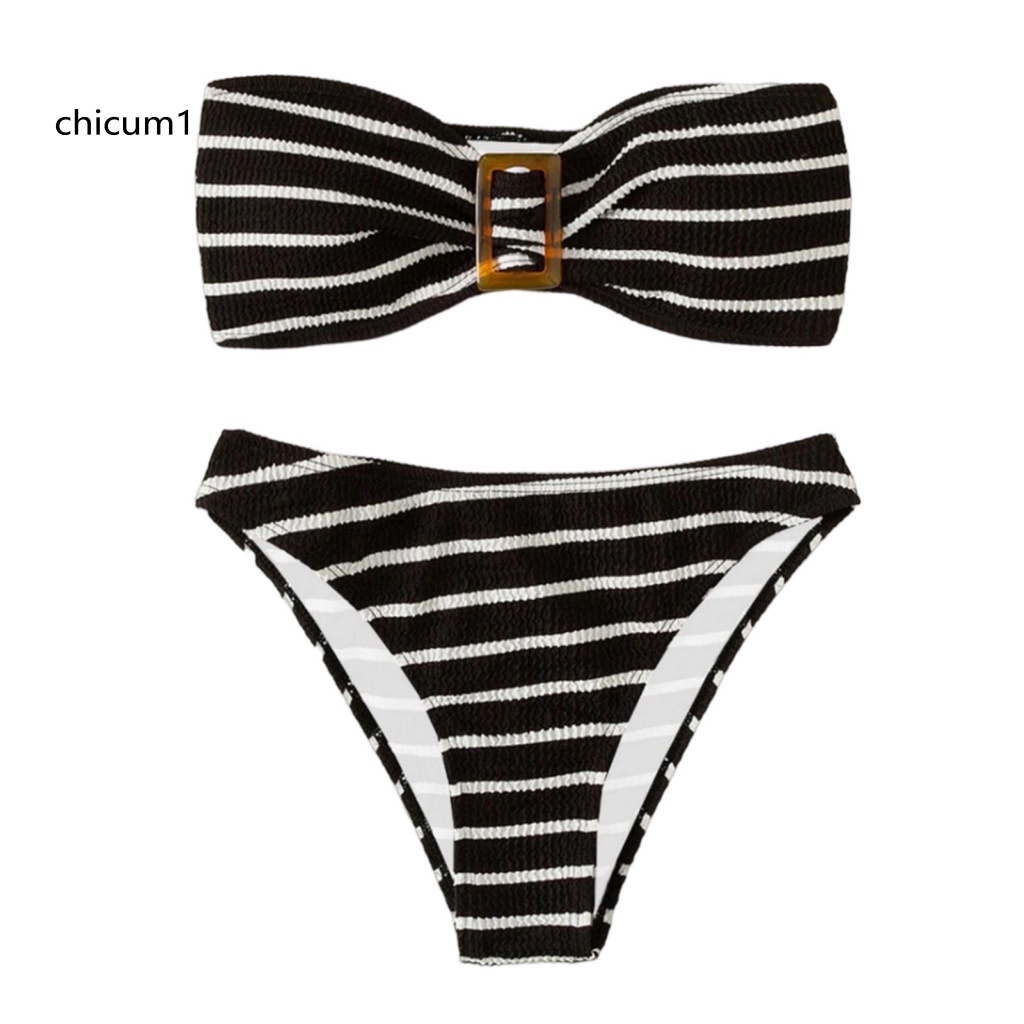 Set 2 Món Đồ Bơi Bikini Có Mút Đệm Ngực Mềm Mại Khô Nhanh Cho Nữ
