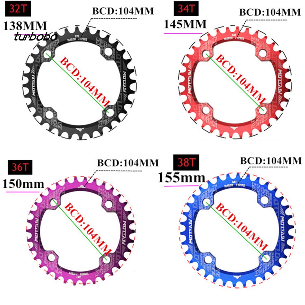 Đĩa Xích Đơn / Tròn / Oval 104BCD 32T 34T 36T 38T Cho Xe Đạp