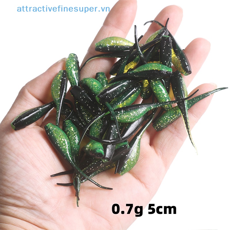 Set 10 Mồi Giả Nhử Cá Mềm Mini 0.75g 5cm Có Móc Câu
