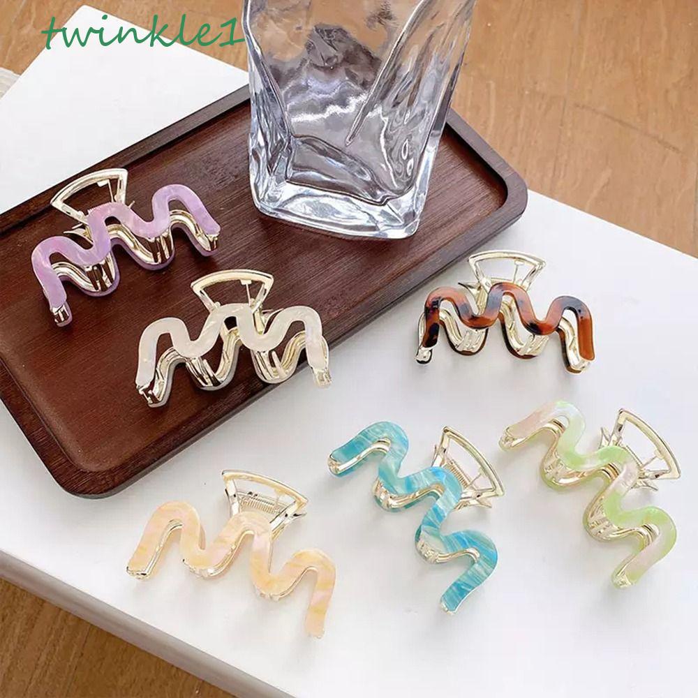 TWINKLE Kẹp Tóc Đuôi Ngựa Hình Chữ M Bằng Axit Acetic Đơn Giản Cá Tính Dành Cho Bạn Nữ