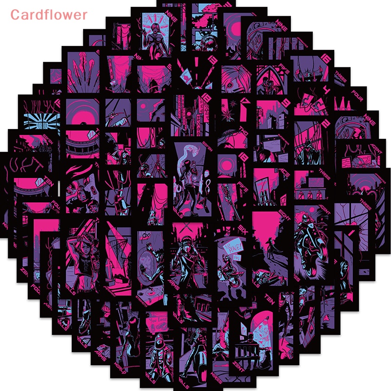 Bộ 72 Miếng Dán Trang Trí Hình Cyberpunk Độc Đáo Mới