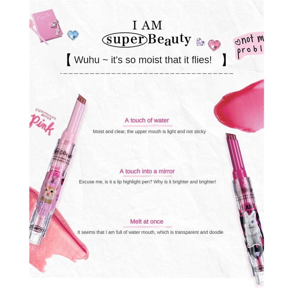 Mới Flortte/Hoa Lolia Mỹ Flash Son Môi Lạ Melia Môi Rắn Mật Ong Aqua Môi Men Bri