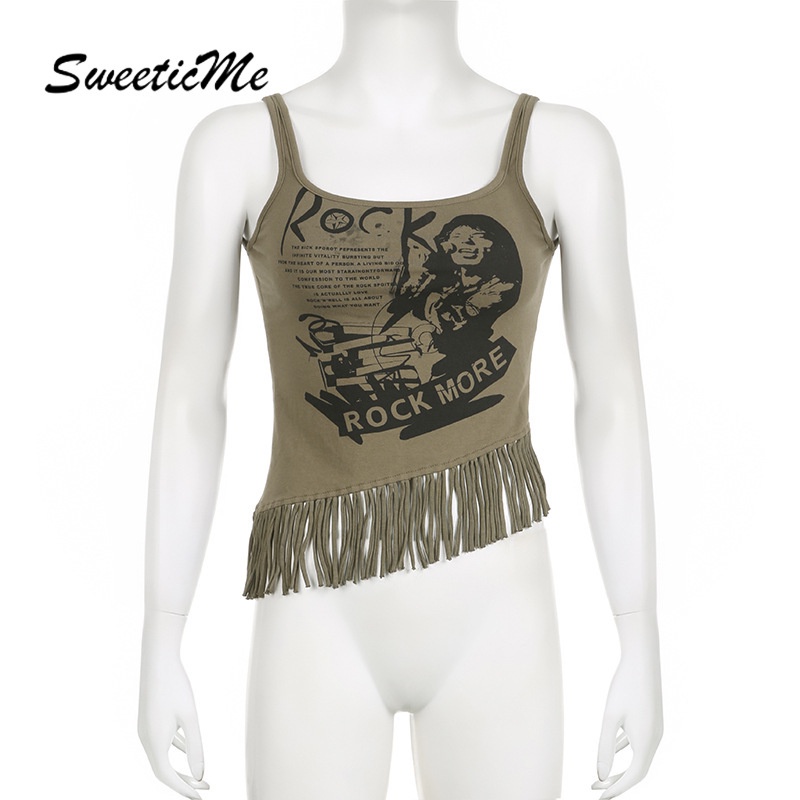 Áo Tank Top Cổ Vuông Ôm Dáng In Họa Tiết Thời Trang 2023 Cho Nữ