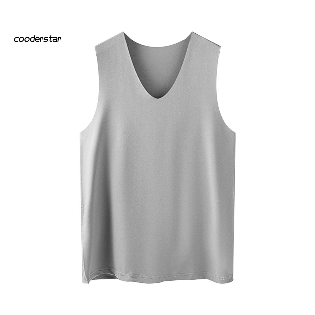 Áo Thun Ba Lỗ Cổ Chữ V Vải Lụa Lạnh Nhanh Khô Thời Trang Cho Nam