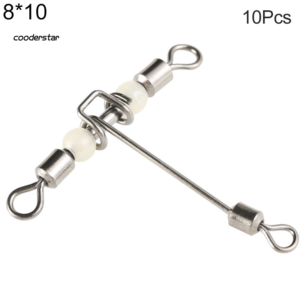 Bộ 10 Móc Nối Chữ T 3 Chiều Phát Sáng Trong Đêm Chuyên Dụng Cho Câu Cá