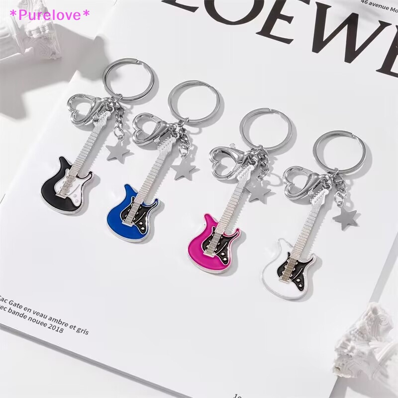 Móc Khóa Hình Đàn Ghi Ta Y2k / Ngôi Sao / Trái Tim Phong Cách Vintage Thời Trang 2023 Mới