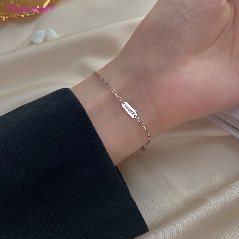 Vòng Tay May Mắn Màu Bạc Lấp Lánh Thời Trang Thanh Lịch Dành Cho Nữ Mới