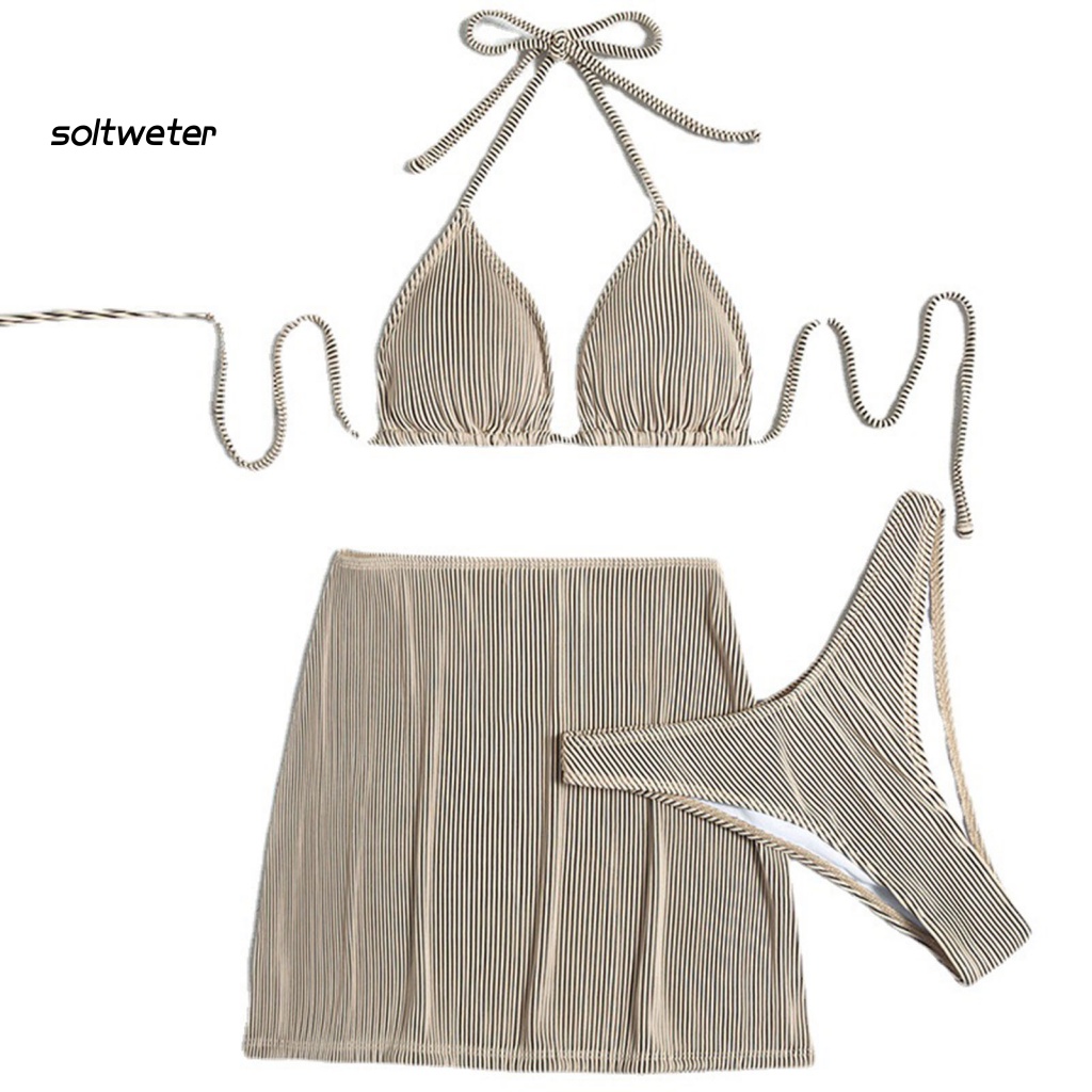 Bộ Bikini 3 Mảnh Có Dây Điều Chỉnh Màu Sắc Thời Trang Quyến Rũ Cho Nữ