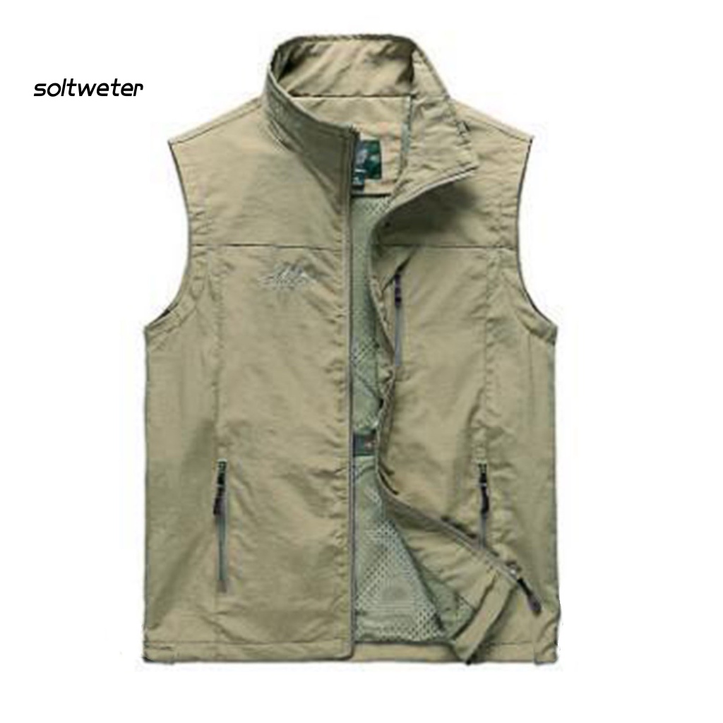 Áo Ghi Lê Không Tay Cổ Bẻ Siêu Mỏng Thoáng Khí Màu Sắc Trơn Dành Cho Nam Giới