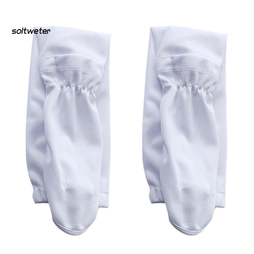 1 Cặp Găng Tay Chống Nắng / Tia UV Vải Mềm Thấm Hút Mồ Hôi Màu Trơn Thích Hợp Cho Nữ Hoạt