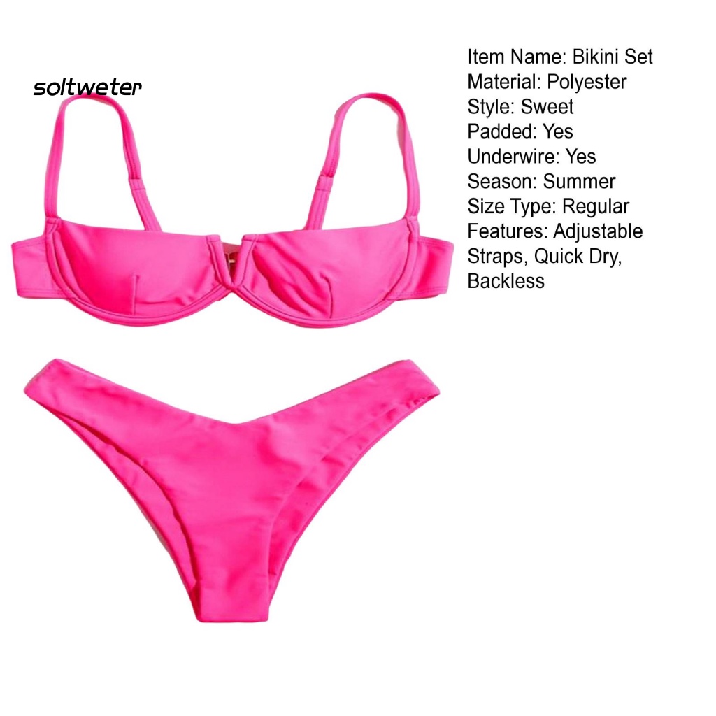 Bộ Bikini 2 Mảnh Có Mút Nâng Ngực Màu Sắc Trơn Họa Tiết Da Báo Quyến Rũ Cho Nữ