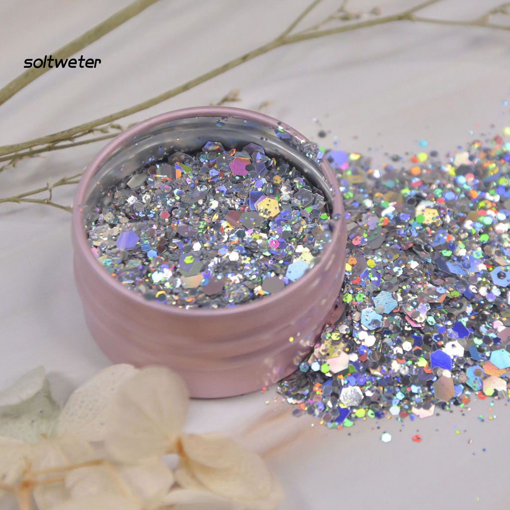 Hộp Sequin Lục Giác Siêu Mỏng Lấp Lánh Trang Trí Móng Tay Nghệ Thuật Charms