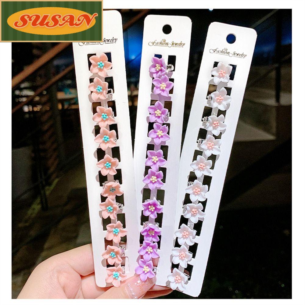 SUSANS Set 10 Kẹp Tóc Hình Bông Hoa Xinh Xắn Dành Cho Nữ