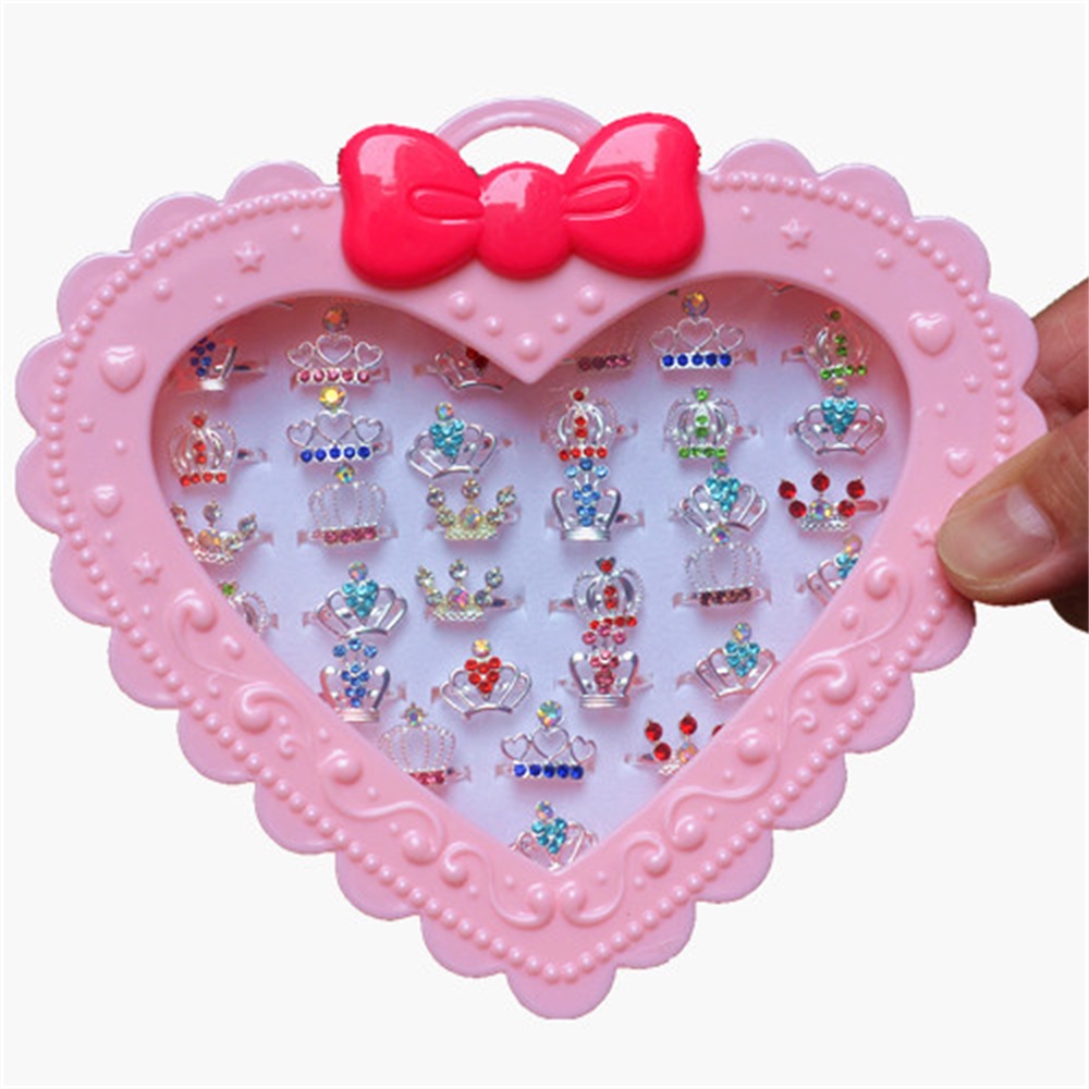 Set 36 / 12 Nhẫn Nhựa Hoạt Hình Dễ Thương Cho Bé Gái