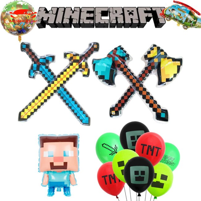 Bong Bóng Nhôm Bơm Hơi Chủ Đề Game Minecraft Dùng Để Trang Trí Tiệc Sinh Nhật