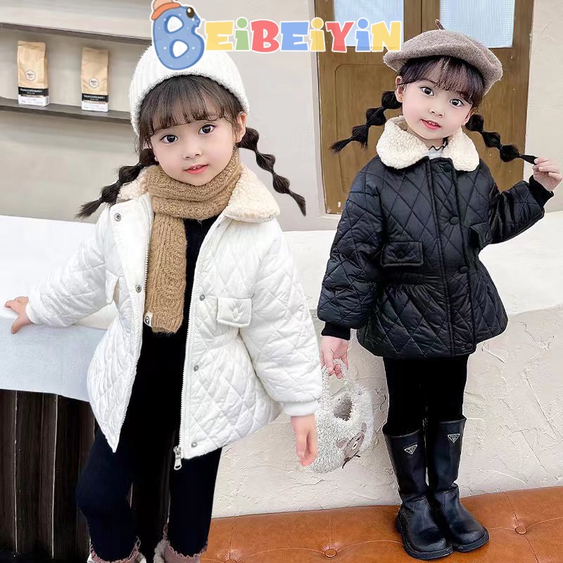 Beibeiyin Áo Khoác cotton Dày Cỡ Vừa Và Lớn Thời Trang Mùa Đông Cho Bé Gái