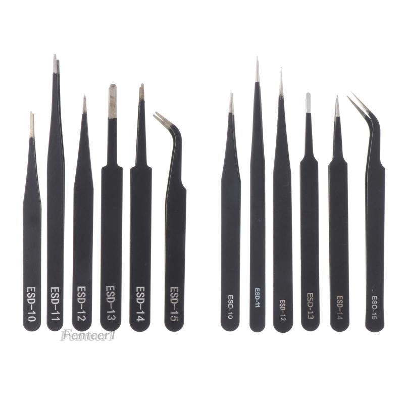 Set 6 Nhíp Gắp Bằng Thép Không Gỉ Chuyên Dụng Cho Thợ Sửa Chữa Điện