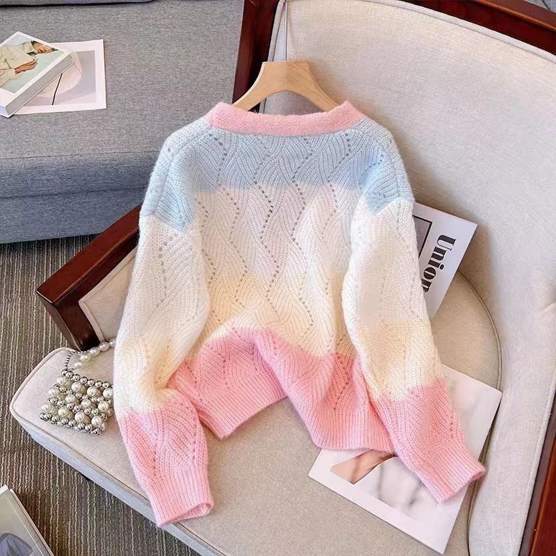 Mới Áo Khoác Cardigan Dệt Kim Tay Dài Dáng Rộng Mềm Mại