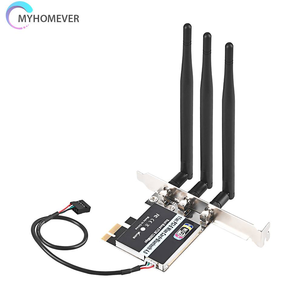 Thẻ Mạng Không Dây 2.4 / 5G 1300Mpbs Kết Nối Bluetooth 5.0