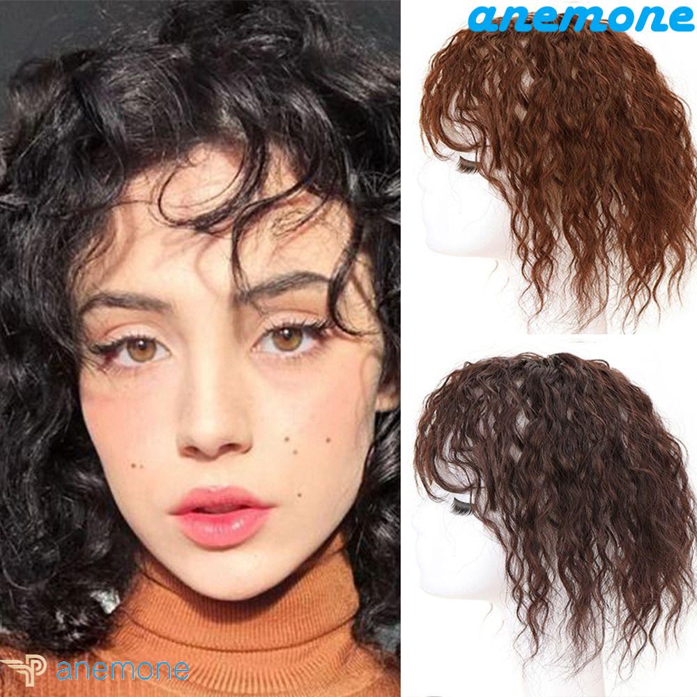 ANEMONE Tóc Mái Giả Bằng Sợi Tổng Hợp Chịu Nhiệt Độ Cao Có Kẹp Thay Thế Chất Lượng Cao Cho Nữ