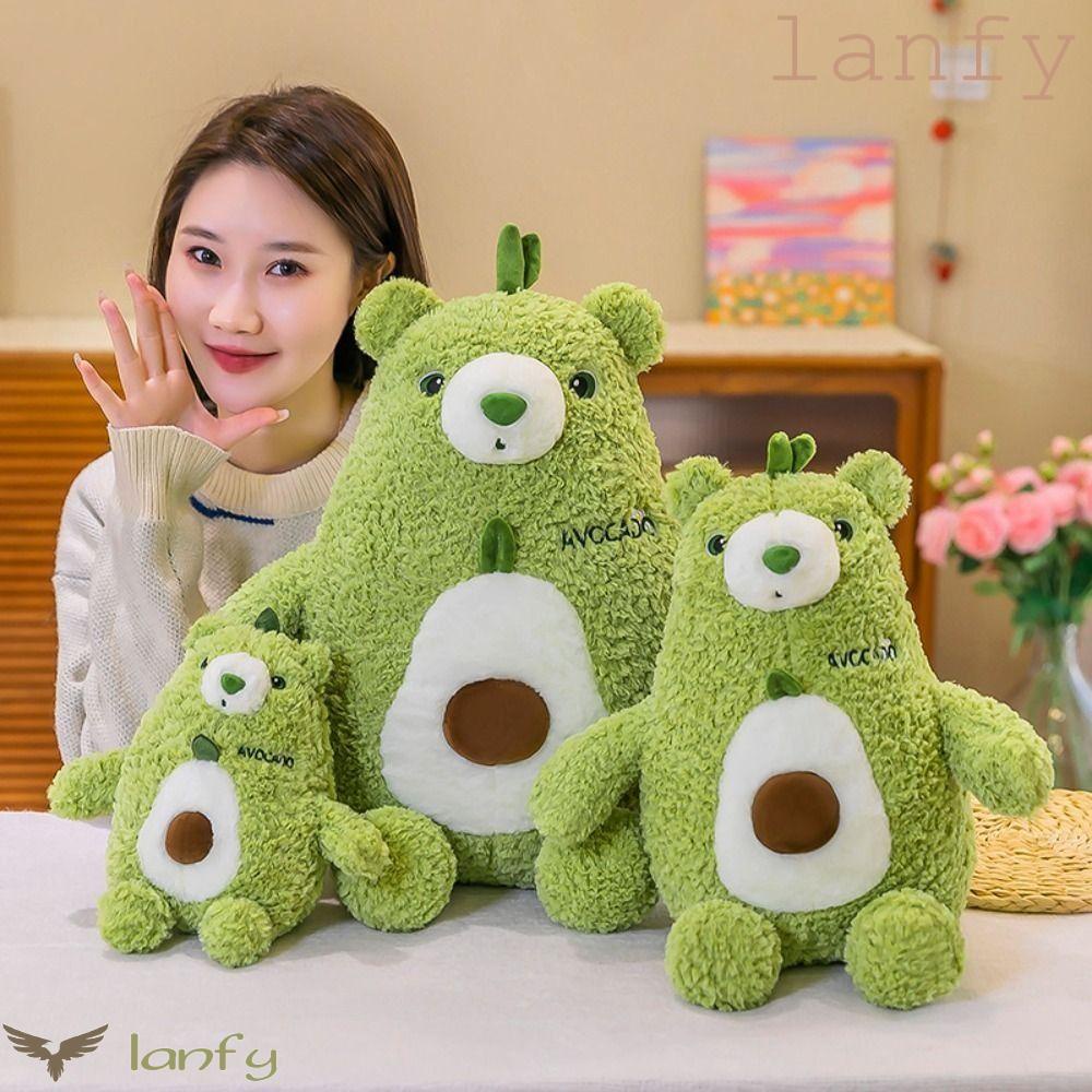 LANFY Thú Nhồi Bông Hình Quả Bơ / Gấu Hoạt Hình Dễ Thương Trang Trí Nhà Cửa