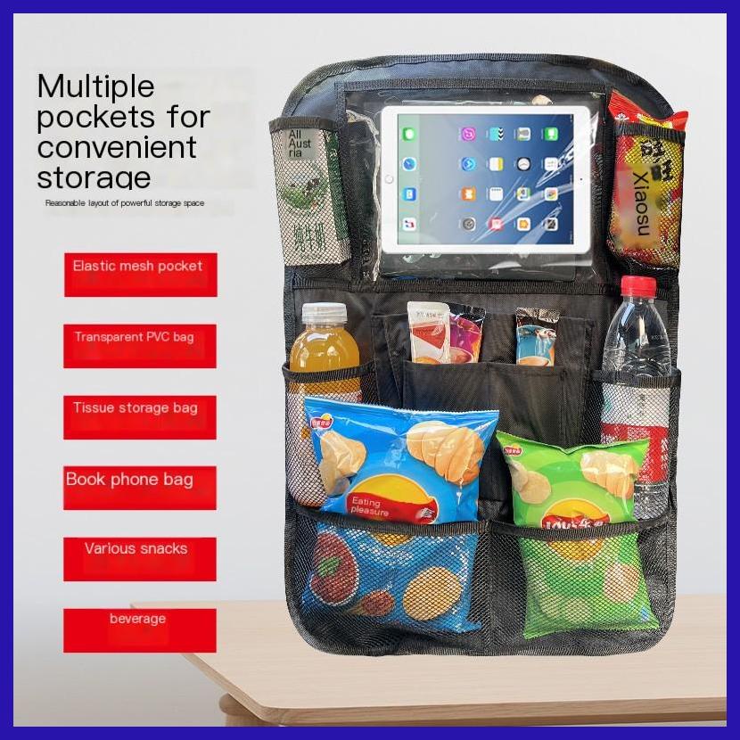 Túi Lưới Đựng Đồ Đa Năng Trong Suốt Chống Mài Mòn Gắn Sau Ghế Ngồi Xe Hơi