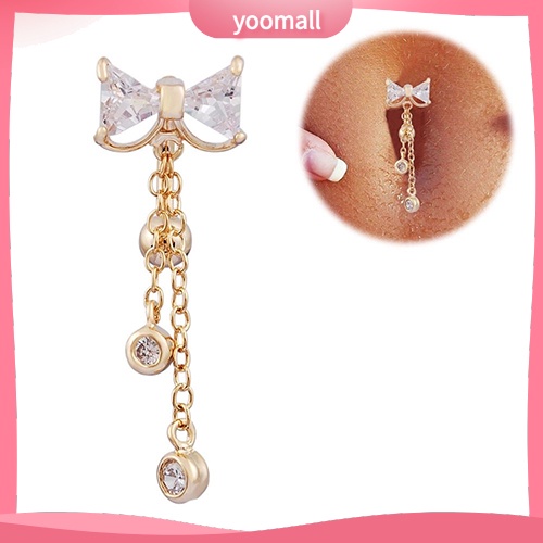 Khuyên Rốn Hình Nơ Đính Đá 14G Quyến Rũ