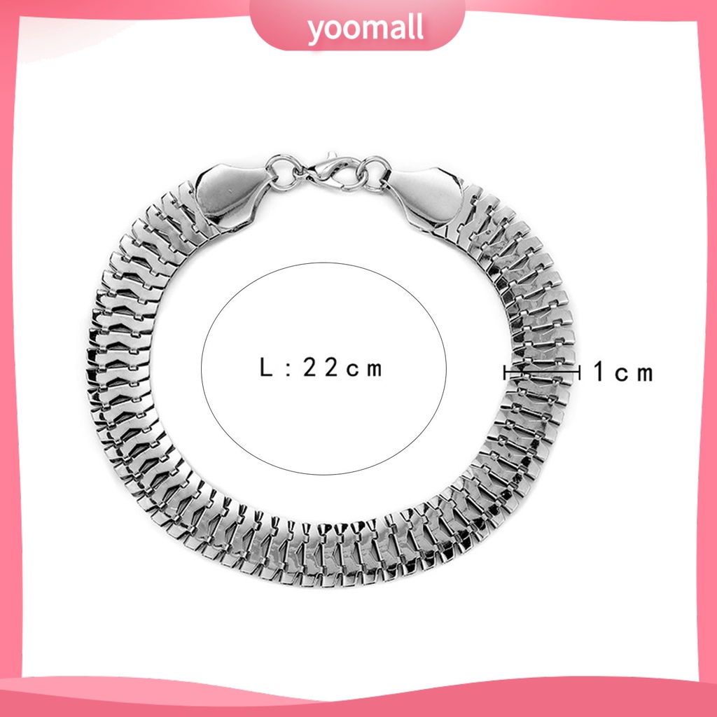 [YM] Vòng Đeo Tay Dạng Kẹp Tôm Hùm Bằng Thép Không Gỉ Bề Mặt Nhẵn Hình Rắn Đơn Giản Cá Tính Chống Rỉ Sét Trang