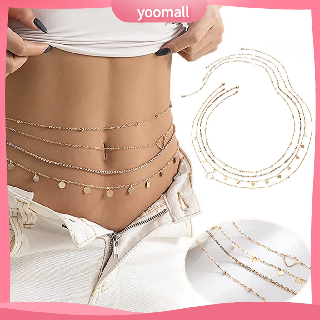Set 4 Dây Xích Đeo Hông Bốn Lớp Thời Trang Quyến Rũ