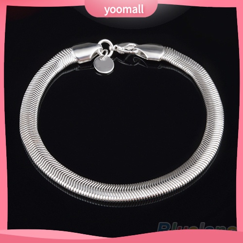 Vòng Đeo Tay Mạ Bạc 6mm Khóa Tôm Hùm Thời Trang Unisex
