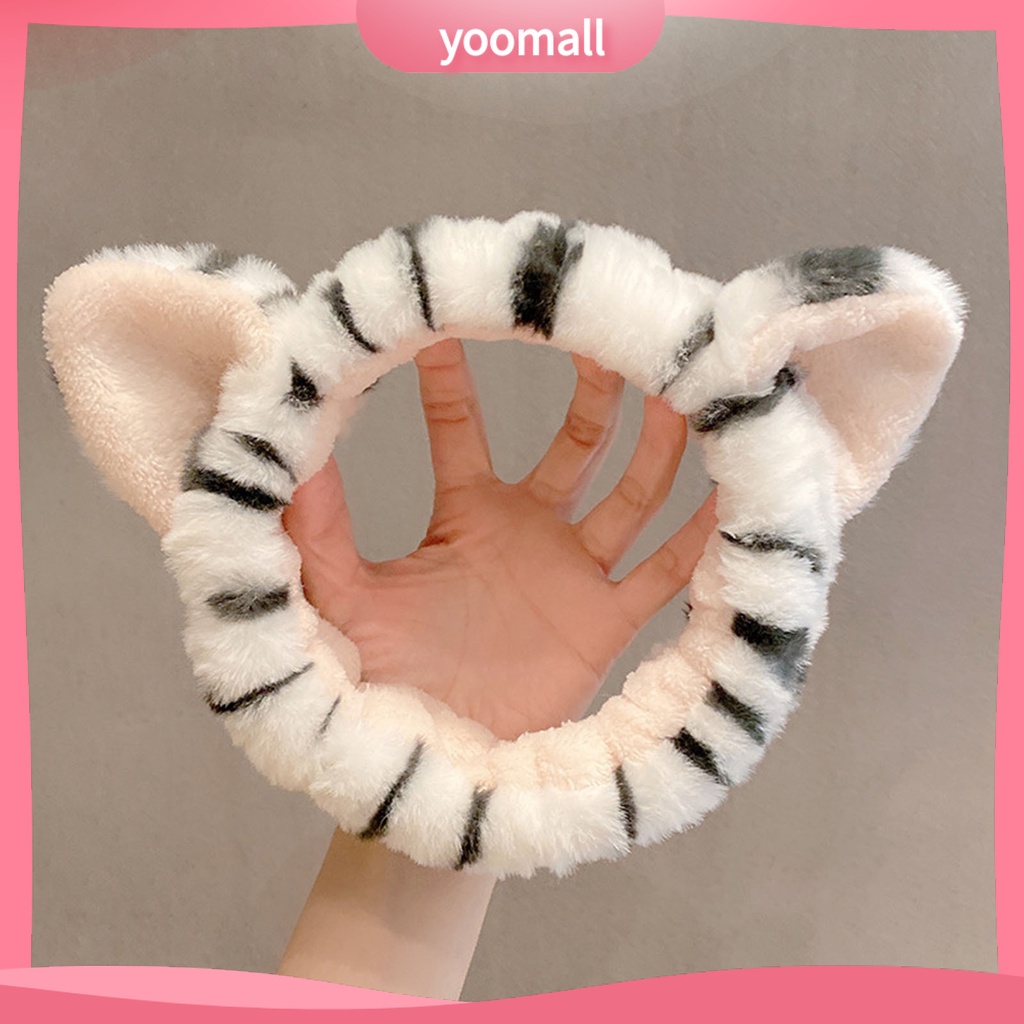 Băng Đô Tai Hổ Hoạt Hình Co Giãn Tốt Dùng Rửa Mặt Cho Nữ