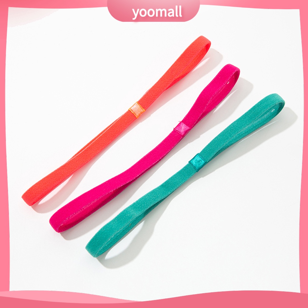 [YM] Băng Đô Thể Thao Mềm Co Giãn Tốt Chống Trượt Thấm Hút Mồ Hôi Màu Trơn Dành Cho Chạy Bộ