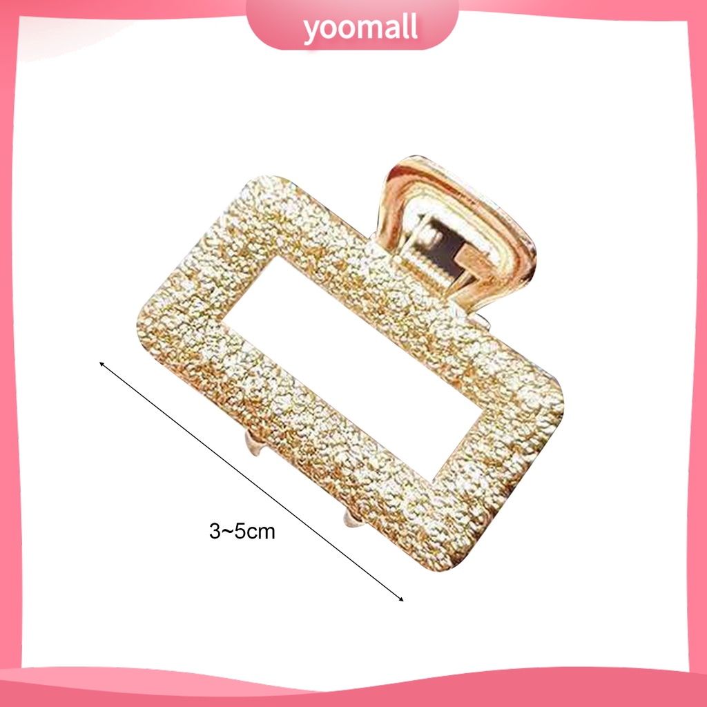 [YM] Kẹp Tóc Kẹp Móng Vuốt Nhiều Kiểu Dáng Đơn Giản Thanh Lịch Sáng Bóng Hình Nơ / Chữ Nhật / Trái Tim / Mặt Trăng / Elip Bằng Hợp Kim