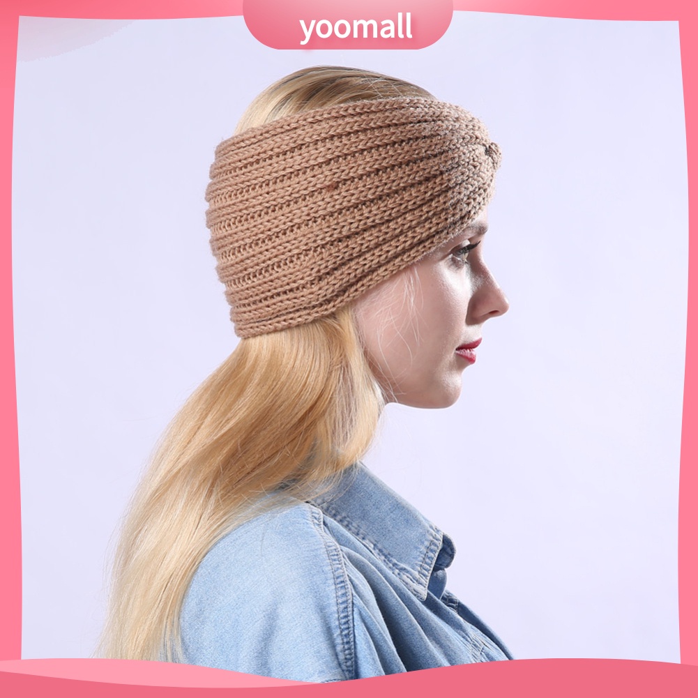 Băng Đô Dệt Kim Co Giãn Giữ Ấm Mùa Thu Đông Cho Nữ