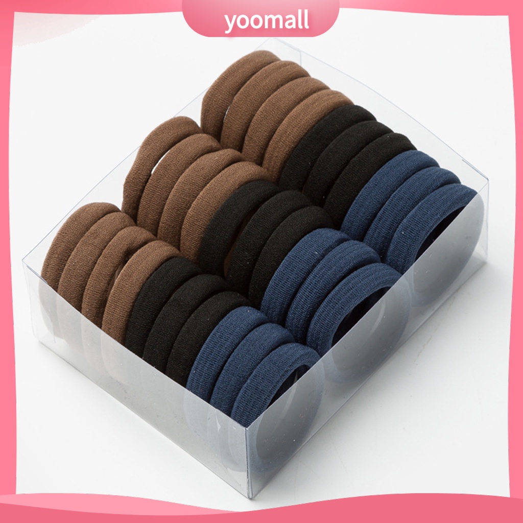 Bộ 30 Dây Cột Tóc Co Giãn Chống Rơi Thiết Kế Đơn Giản