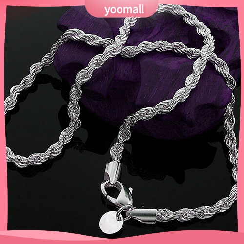 Vòng cổ Mạ Bạc 925 Dạng Xoắn Thời Trang Cho Nam Nữ