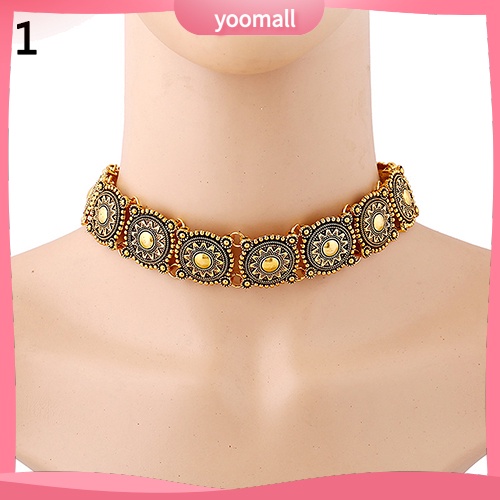 [YM] Vòng Cổ Choker Hợp Kim Chạm Khắc Cổ Điển Phong Cách Punk Cho Nữ