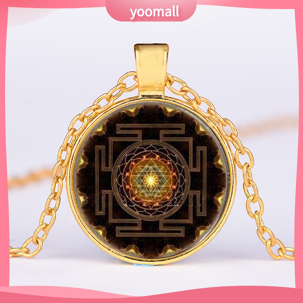 Vòng cổ Mặt Tròn Họa Tiết Mandala Thời Trang