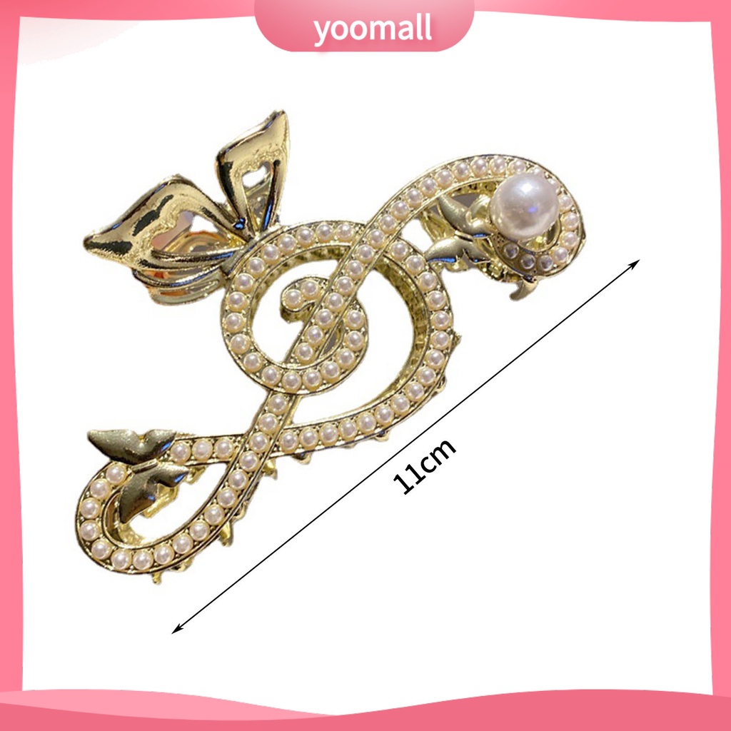 Kẹp Tóc Càng Cua Đính Đá Ngọc Trai Giả Hình Vảy Cá / Bướm Chống Trượt Trang Trí Tóc Đuôi Ngựa