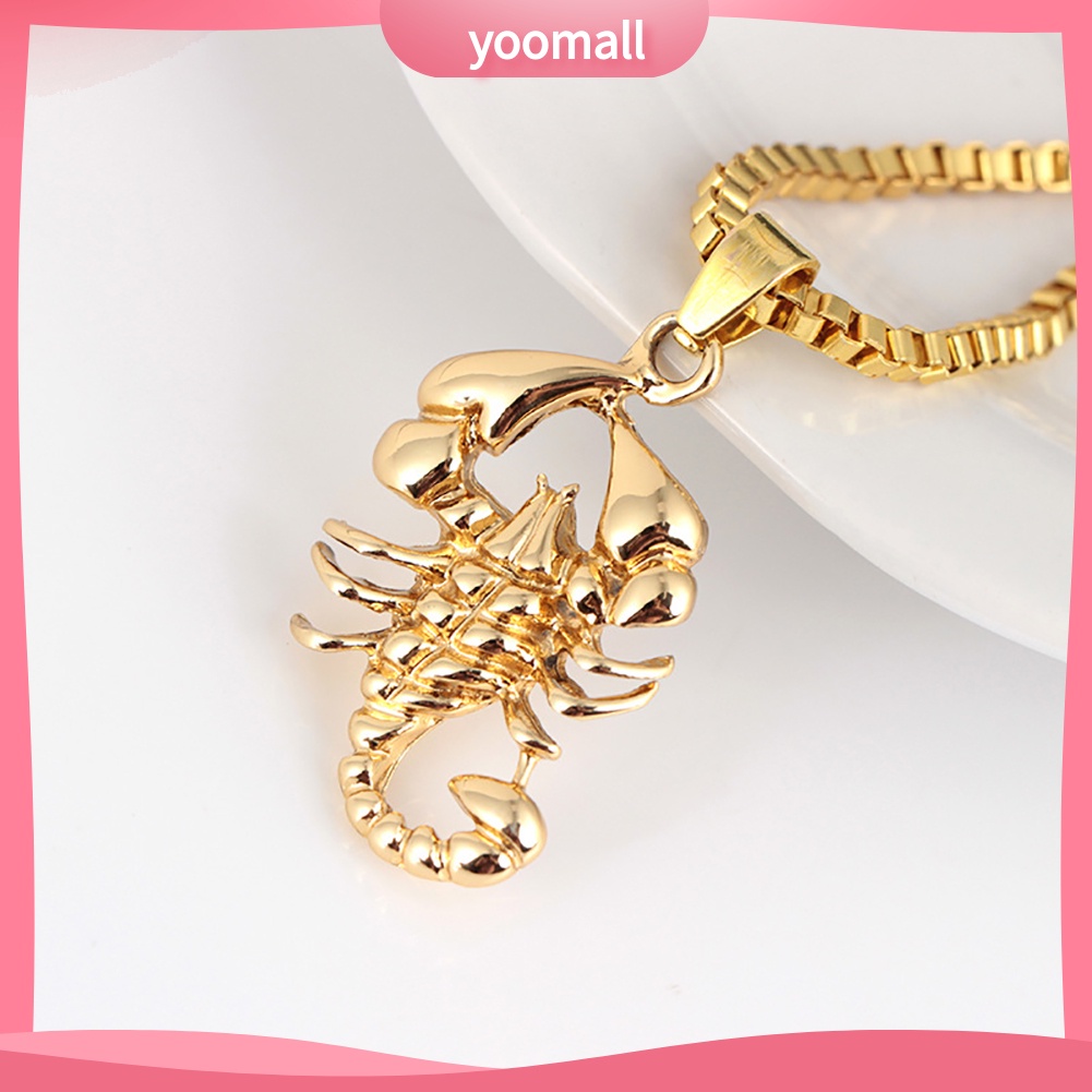 Vòng cổ Mặt Hình Bọ Cạp Màu Vàng Phong Cách Hip hop Thời Trang Cho Nam