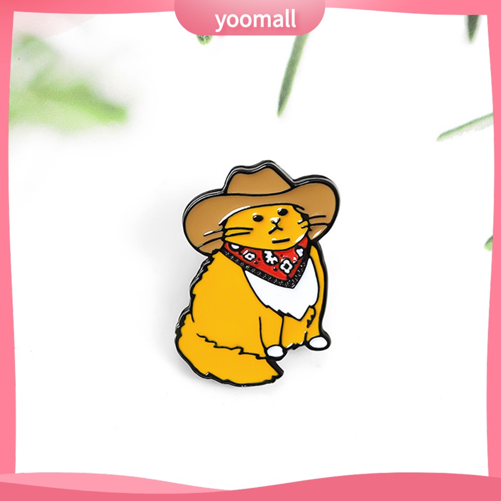 Ghim Cài Áo Hình Học Tráng Men Phong Cách Cao Bồi / Mèo Thời Trang Cho Nữ