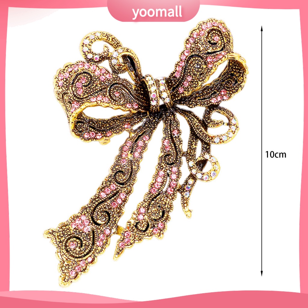 Ghim Cài Áo Hình Nơ Đính Đá Bằng Hợp Kim