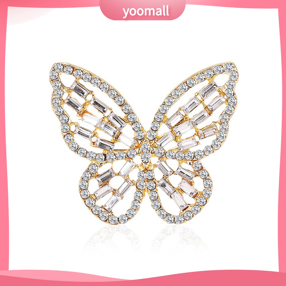 Nhẫn Mở Hình Bướm Đính Đá Zircon Sang Trọng Cho Nữ