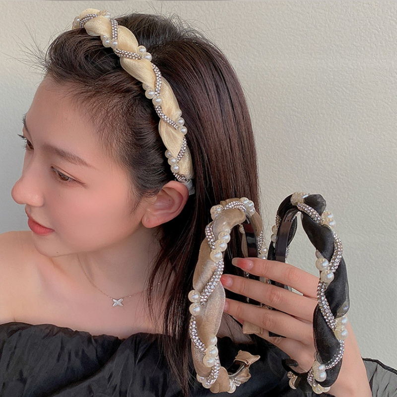 Băng Đô Cài Tóc Đính Hạt Ngọc Trai Thời Trang Hàn Quốc Cho Nữ