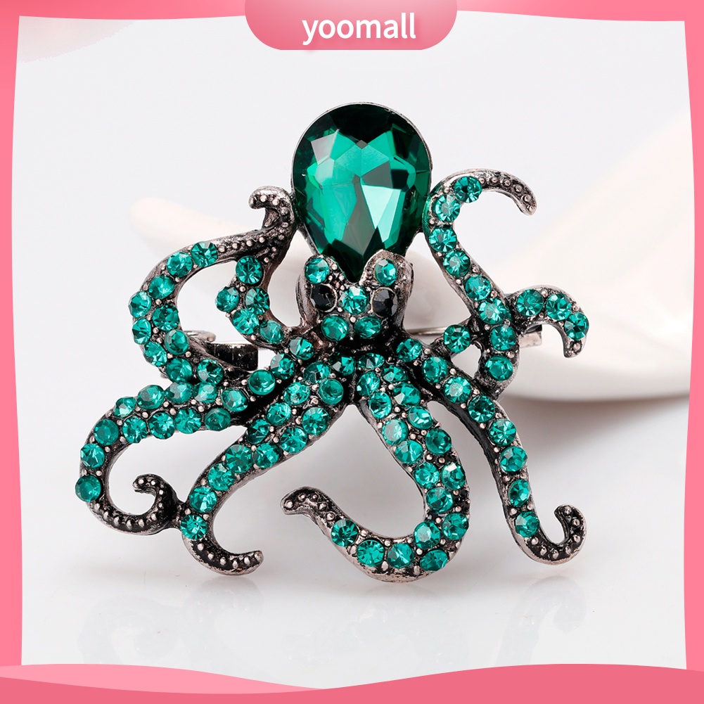 Ghim Cài Áo Hình Bạch Tuộc Đính Đá Dễ Thương