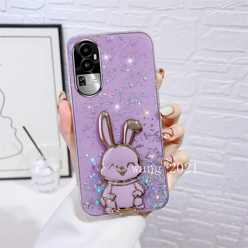 Ốp Điện Thoại Silicon Vòng Đỡ Hình Thỏ Ngôi Sao Lấp Lánh OPPO Reno10 Pro + Plus 5G Reno 10 Reno10Pro + OPPO A78 NFC 4G 2023