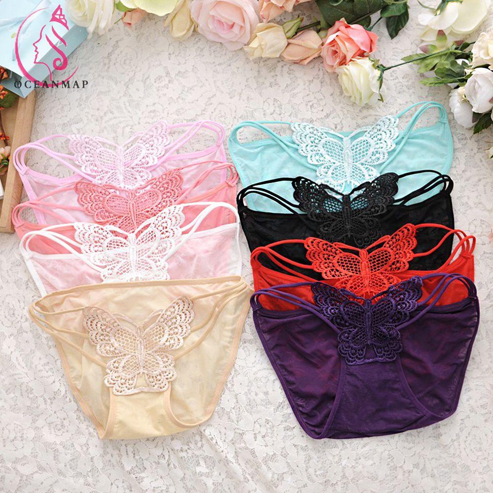 OCEANMAP Quần Lót Cotton Co Giãn Phối Ren Phong Cách Hàn Quốc Dành Cho Nữ