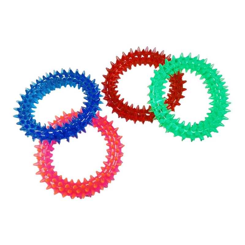 Set 4 Đồ Chơi Hình Tròn Nhiều Màu Sắc Dùng Làm Sạch Răng Cho Cún Cưng
